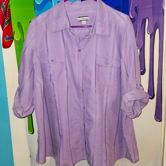 croft & barrow Tops - Purple Croft & Barrow Button-Up Shirt, Size 2X